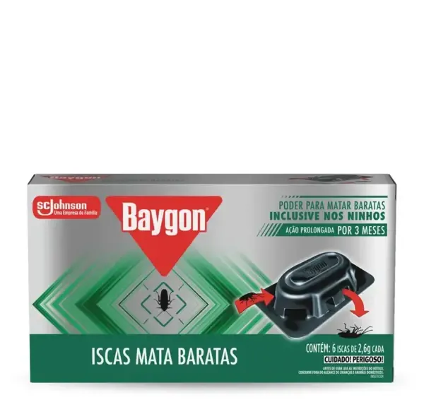 Inseticida Isca Baygon Mata Baratas Caixa com 6 Unidades