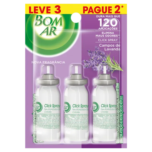 Bom Ar Click Spray Refil Campos de Lavanda - Leve 3 Pague 2